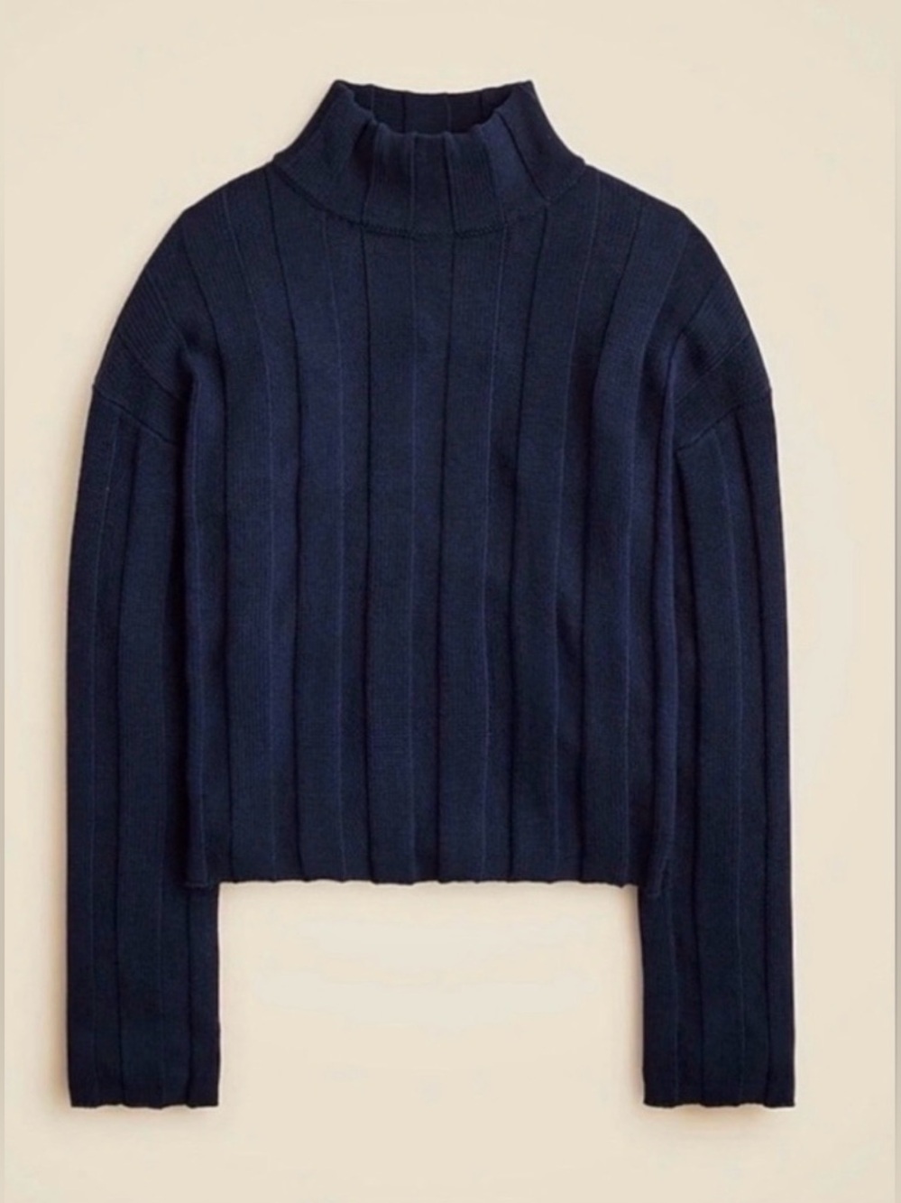J.Crew knit Ribbed cotton mockneck sweater in navy - Picture 3 of 11